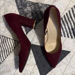Marc Fisher Dark Red Suede Heels